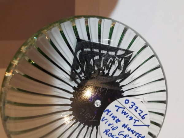 SOLD -Mike Hunter / Twist Glass - Roses concentric - green