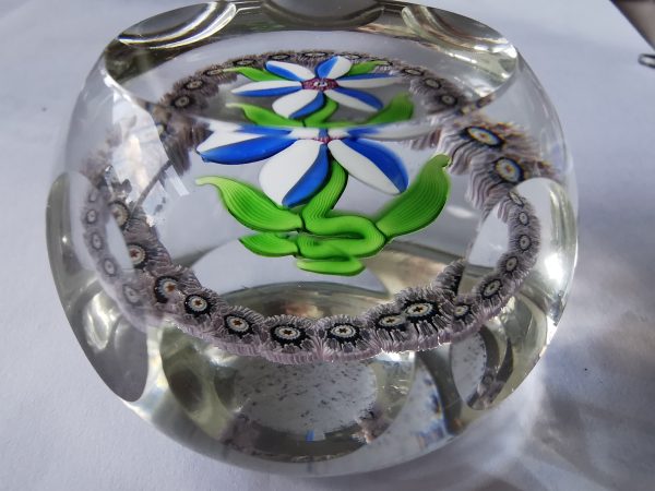 NEW. Perthshire Paperweight - 1976C Miniature faceted Flower